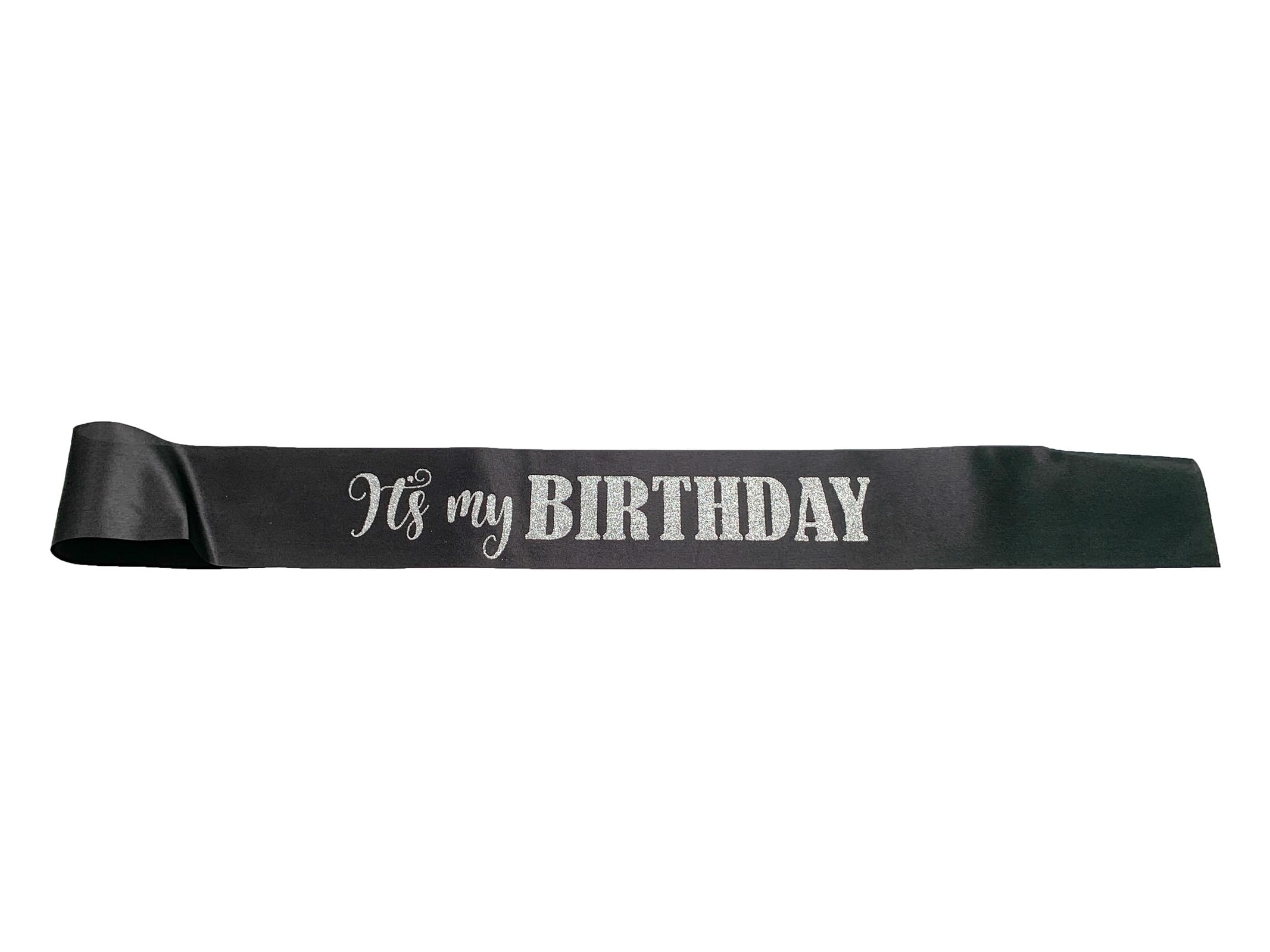 Banda De Cumpleaños Con Lámina Iridiscente Plateada, Banda Negra Satinada Suave Para Mujer, Banda De Feliz Cumpleaños Para Dulces 16, 18, 21, 25, 30, 40 O Cualquier Otro Artículo De Fiesta De