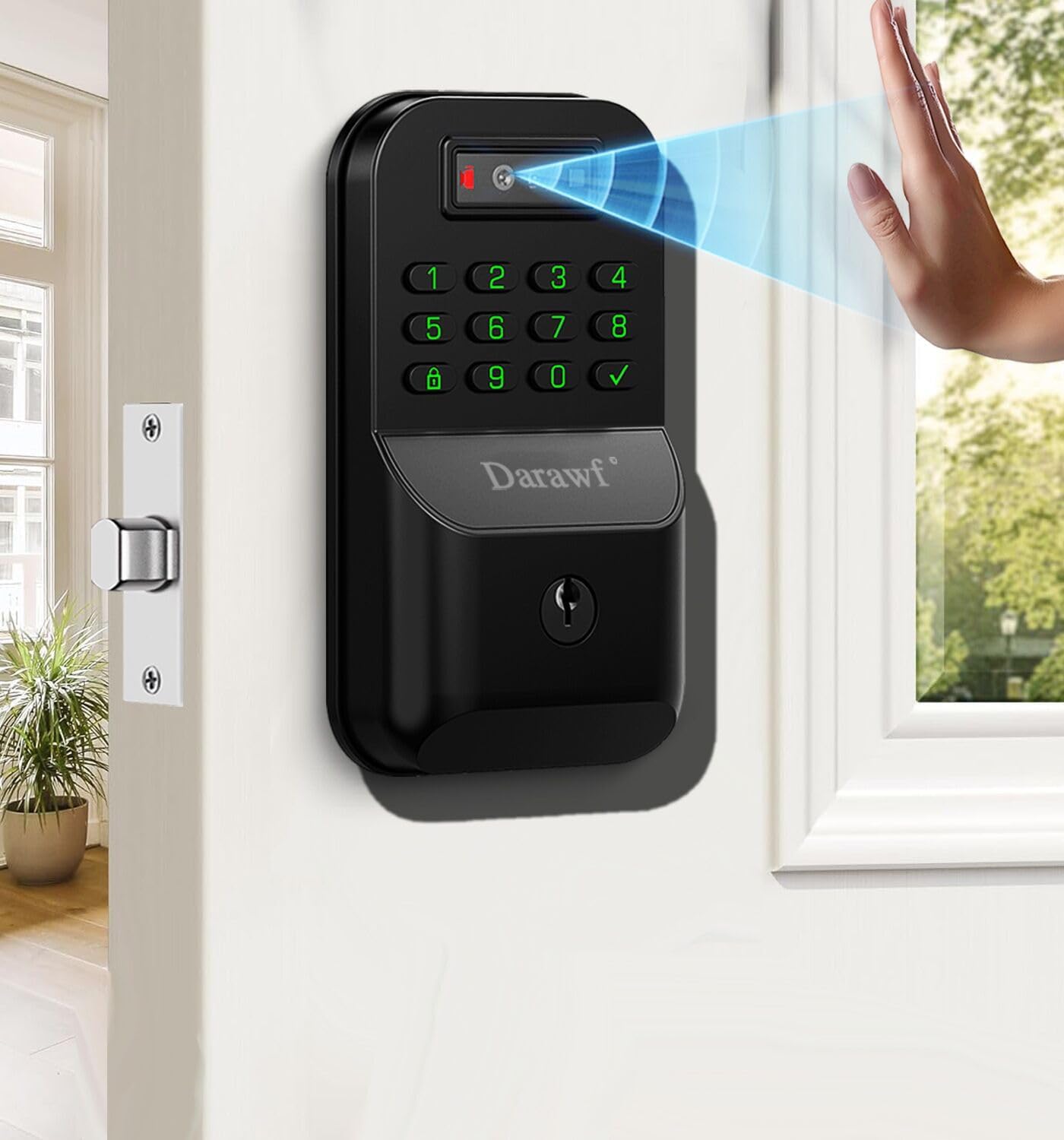 Product image of Keyless Entry Smart Deadbolt & Palm Recognition Vein Front Door Lock,Electronic Keypad Lock with Auto Lock,Bluetooth,APP Control,Digital Code,biometric,Password,Key,Easy Installation,Waterproof