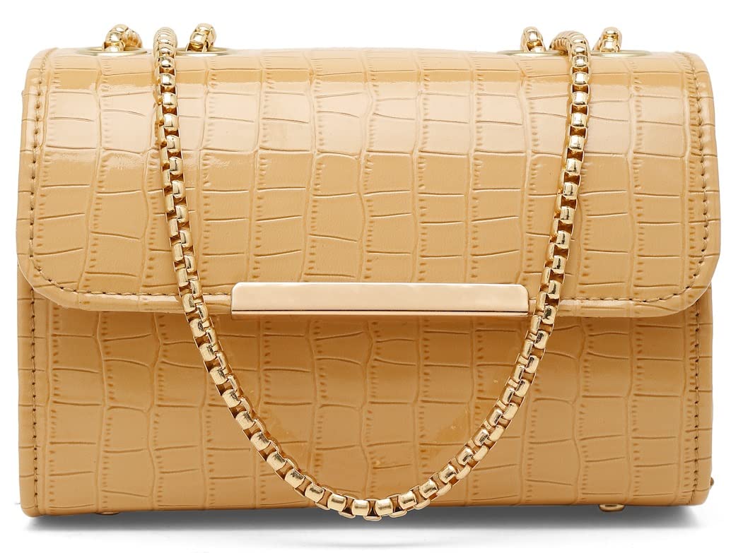 Fargo Leatherette Side Sling Bags For Womens Ladies (Croco) (Yellow_FGO-343) (B09Q1DSYNS) Amazon Price History, Amazon Price Tracker