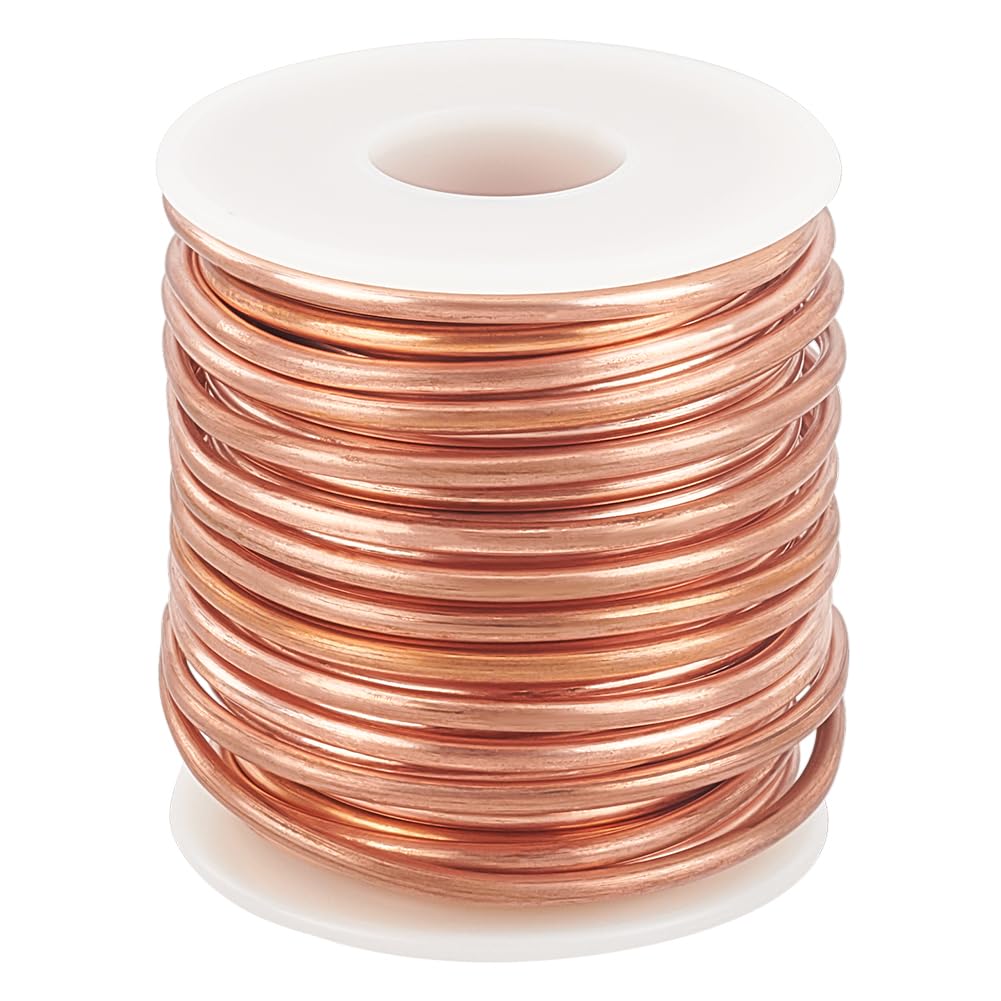 BENECREAT 10m Filo di Rame Solido, Filo di Rame Morbido Rotondo Da 2.6mm Filo di Rame Puro per La Creazione di Gioielli Artigianato Gem Wrapping