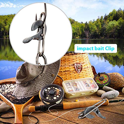 Ganchos de peixe limpos, 10 peças de aço inoxidável, clipe de isca de impacto, acessórios de desacop