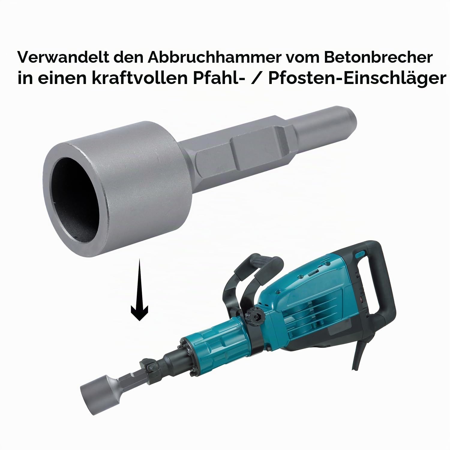 TOPWAY 65A Jack Hammer Star Picket Pfosten Driver Treiber Meißel Bit 50x70x220 mm für Abbruch-Presslufthammer Jackhammer Breaker 121144
