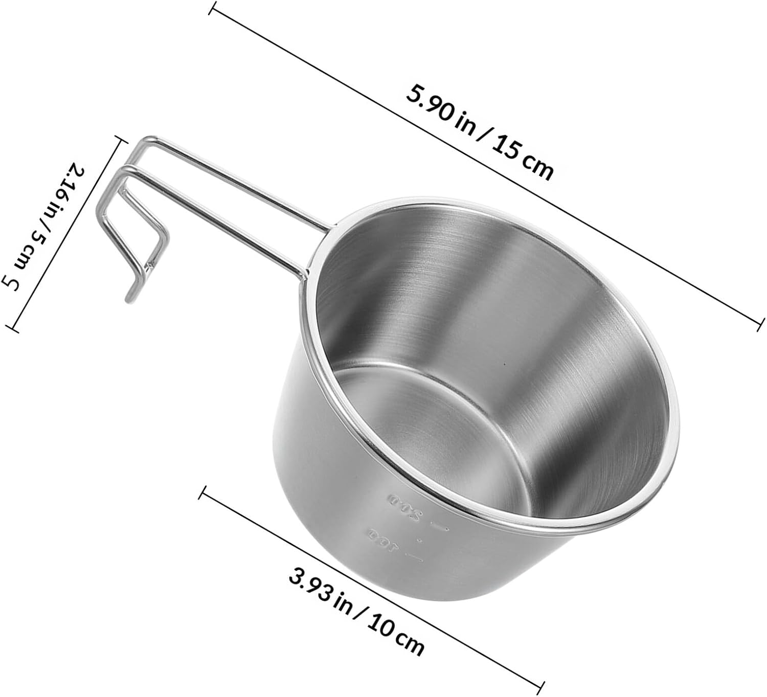 Outdoor Camping Bowl 200ml Stainless Steel Portable Small Water Boiling Ramen Cup Compact Utensil for Hiking and Travel