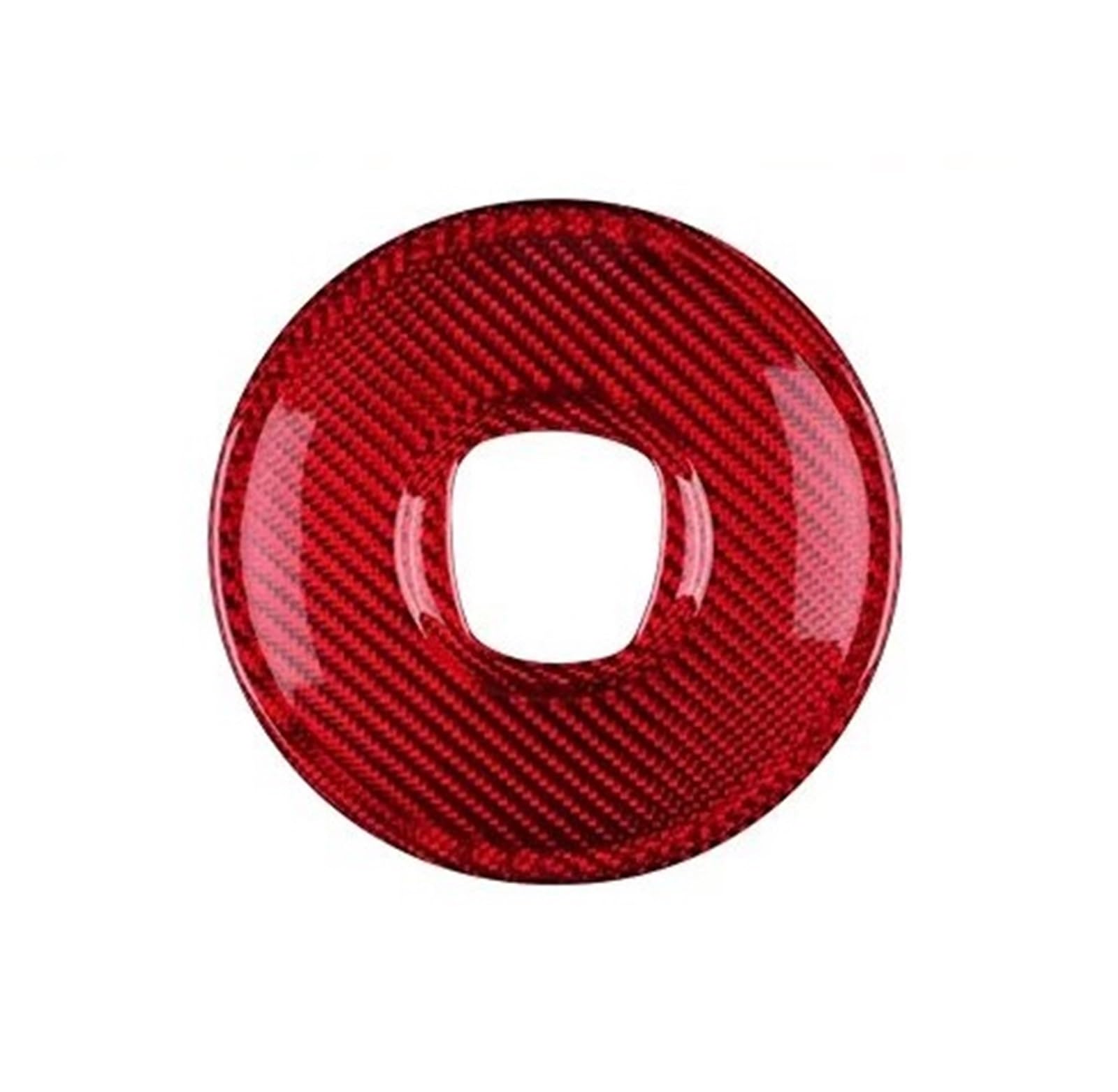 Interior Styling Sticker Real Hard Carbon Fiber Sticker for Fiat for 500 for Abarth 595 695 2008-2023 Center Steering Wheel Interior Trim Accessories Decoration(Red Center)