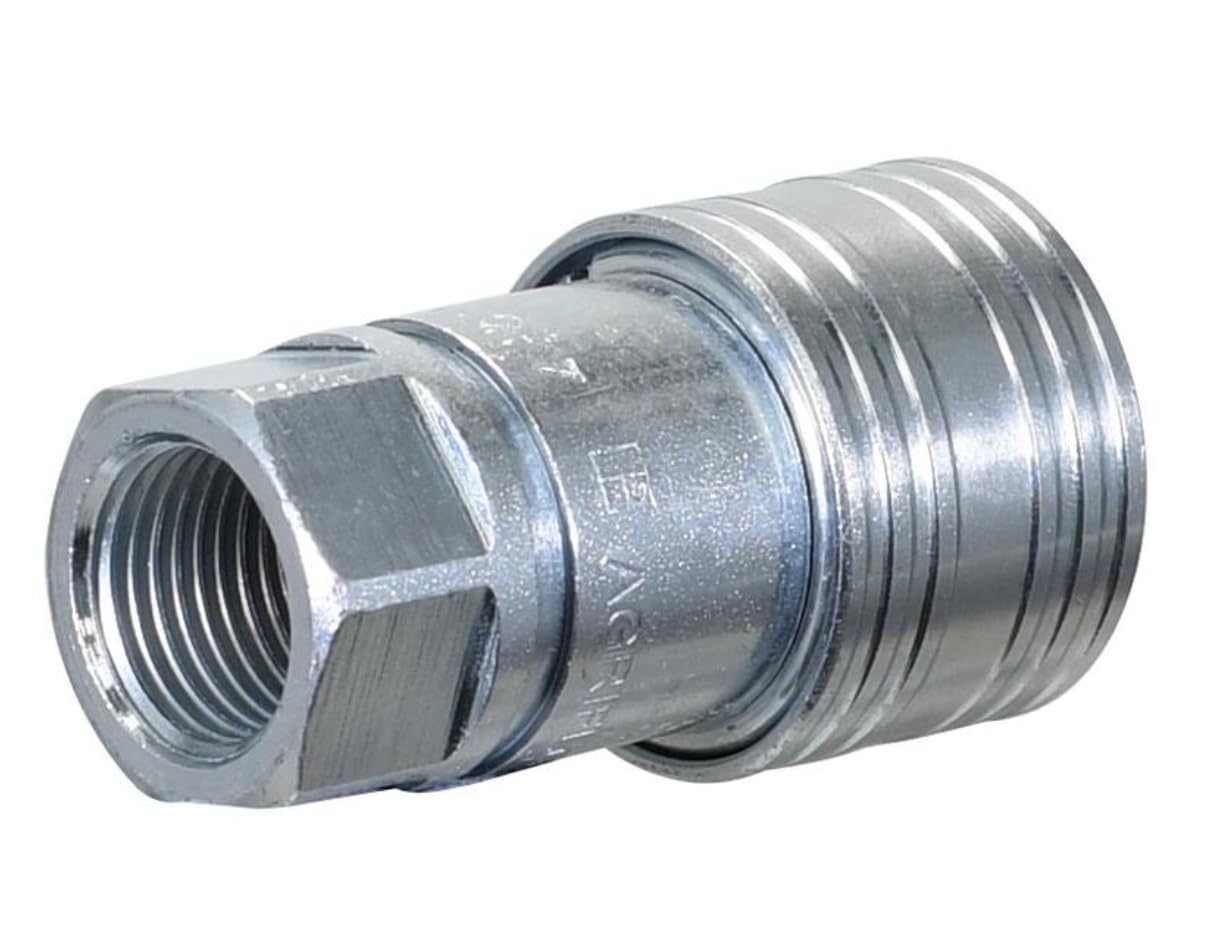 Raccord Hydraulique à Dégagement Rapide 1/2" BSP – Connecteur Mâle/femelle Acier Inox – Pour Tracteur, Pelleteuse - 5