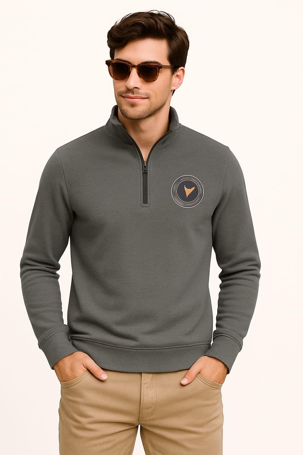 Men’s Half Zip Winter Sweatshirt | Premium High Neck Pullover | Soft Cotton-Poly Blend | Full Sleeve Regular Fit Casual Wear for Men & Boys-picture-47