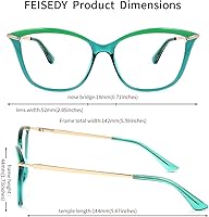 Vista 6 de FEISEDY - Gafas con bloqueo de luz azul para computadora, para mujer y hombre, marco Cateye TR90 B2772