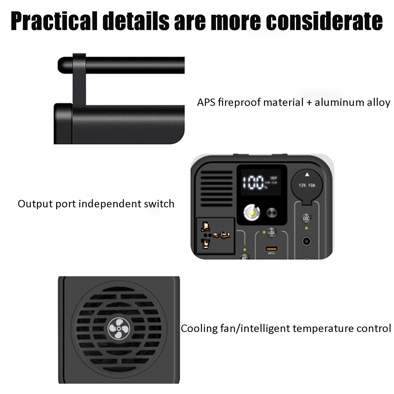 Centrale électrique Portable 600 W, 567 Wh/157 500 mAh, avec Prise Secteur, générateur Solaire à Onde sinusoïdale Pure pour Camping-Car en Plein air