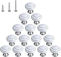 Vista 21 de HUAMULAN 15 pomos de cerámica roja brillante con botón de hongo redondo para gabinete, manijas de puerta, cajón de armario, armario, armario