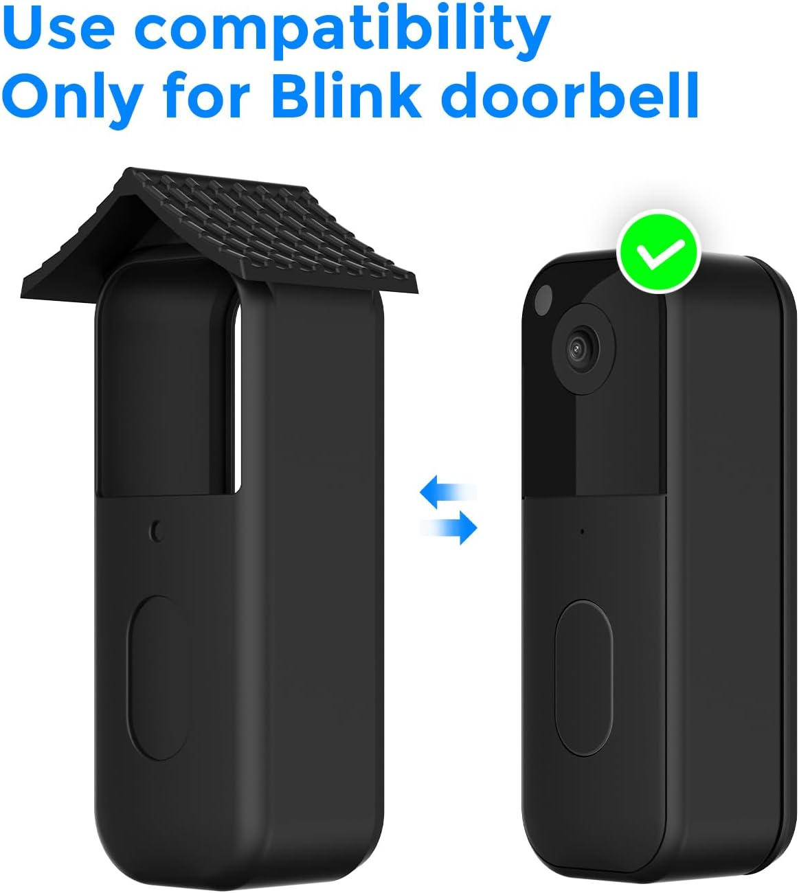 Silicone Cover Case for Blink Video Doorbell Newest Model, Weatherproof Waterproof UV Protection Skin Protector for Outdoor Security Camera, Black