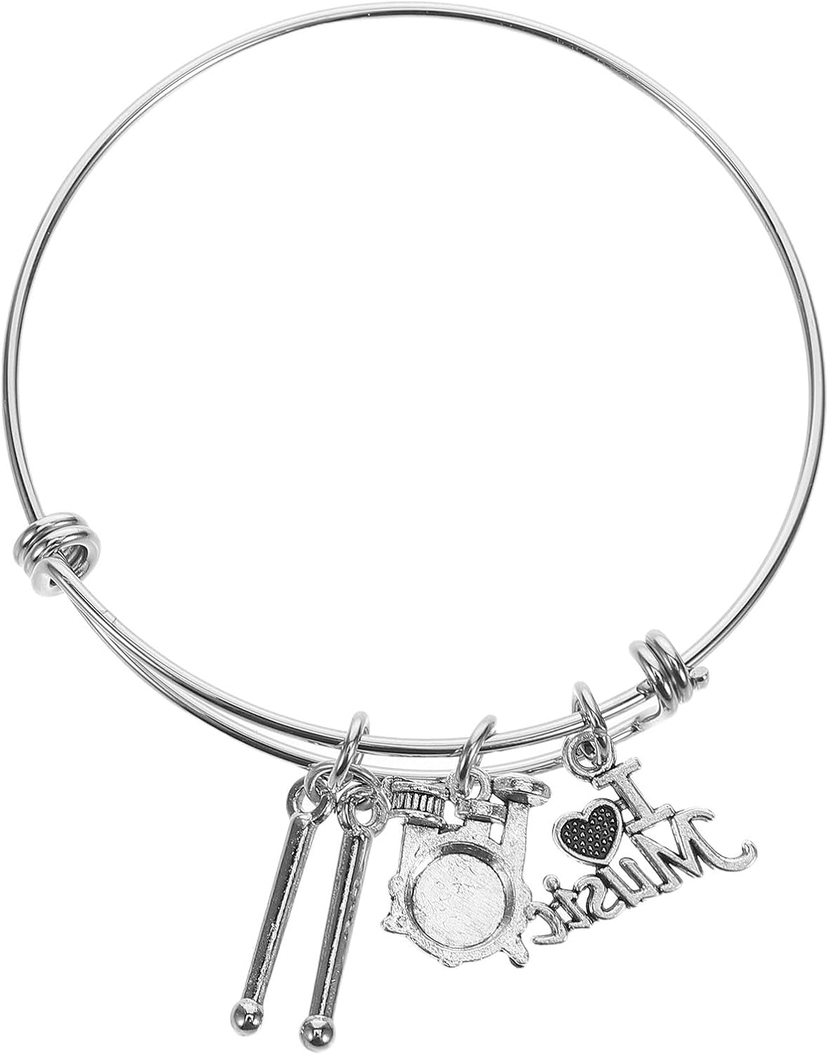 GALPADA Drum Bracelet Xmas Music-themed Stainless Steel for Music Lovers