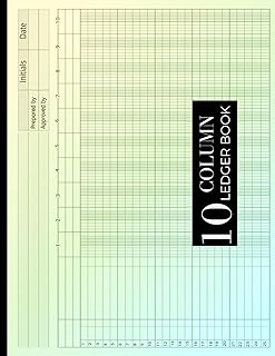 10 Column Ledger Book: Large Accounting & Bookkeeping Notebook |Columnar Analysis Account Pad for Small Businesses and Per...