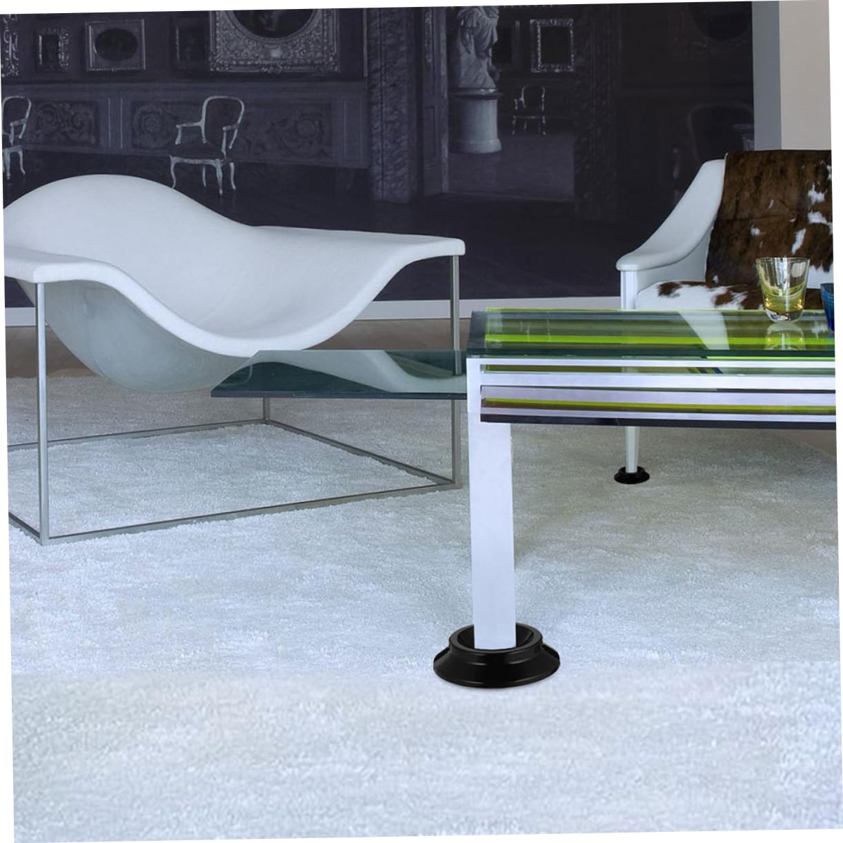 JEWEDECO Piano Anti Slip Pad 8pcs Piano Floor Mats for Upright Piano Wheels Casters Piano Feet m