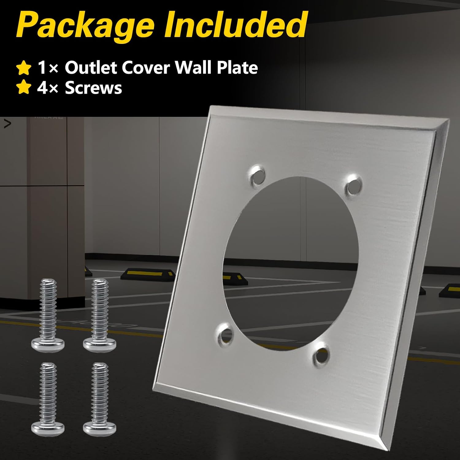 Outlet Cover Wall Plate 2 Gang Single Hole Receptacle Wall Plate 2.48" Hole Diameter with 8 Screws Compatible with Hubbell HBL9450A 14-50R Replace#: SS701