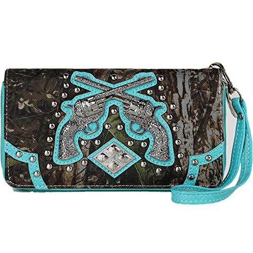 Camouflage Western Style Totes Studded Floral Handbag Tooled Leather Purse Country Women Shoulder Bag Zipper Wallet Set3