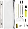 GCSE Complete Exam Stationery Bundle Set Bundled With Bic Pens, Geometry Set & Clear Exam Pencil Case Back To School Kit