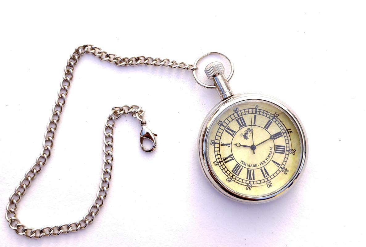 Classic Nickle Replica Antique Pocket Gandhi Watch Royal Look Indian Handicraft Gift Item-image-49