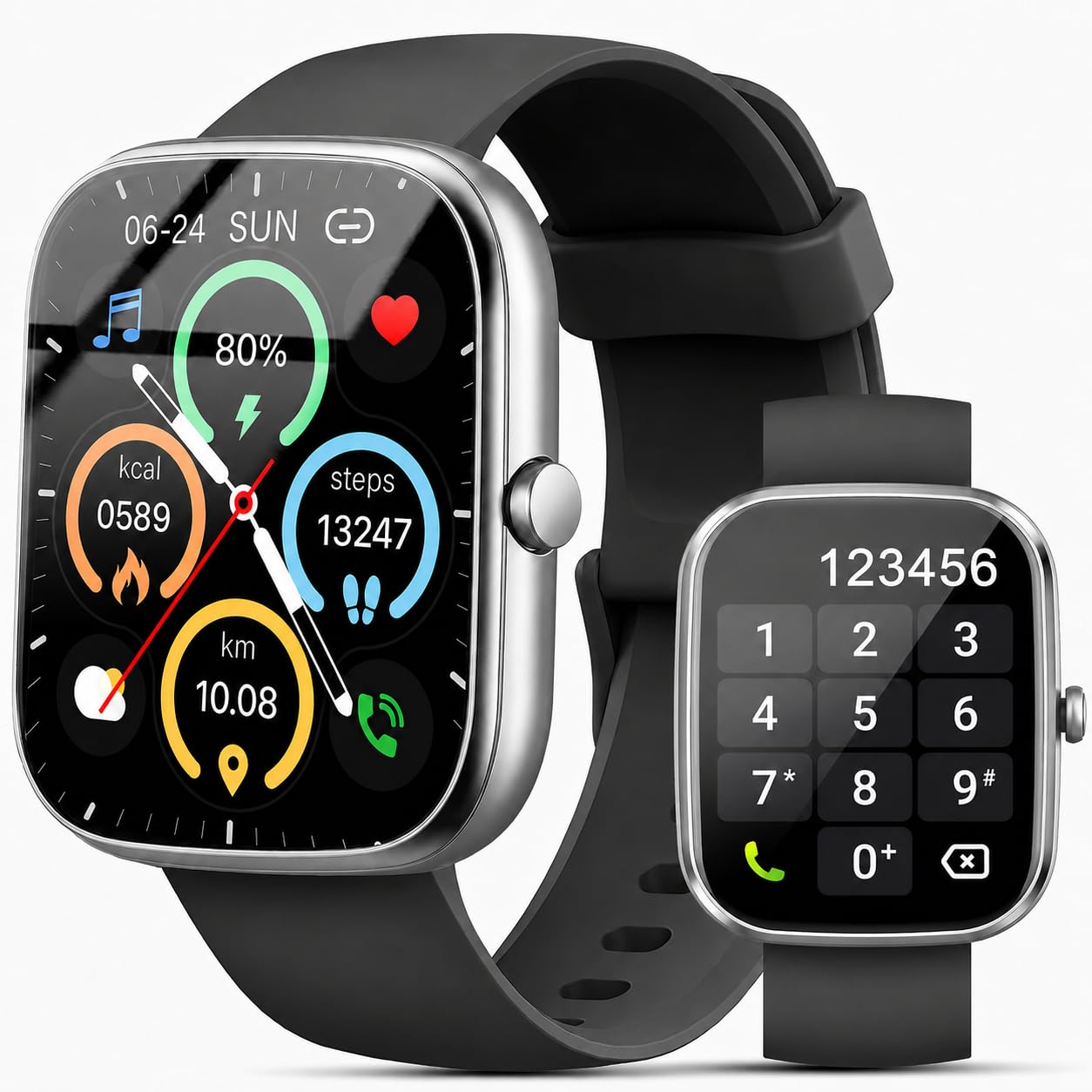 Reloj Inteligente Hombre Mujer, 1,91" HD, Llamadas Bluetooth, Sueño, IP68 | Smartwatch deportivo con 110+ modos, pulsómetro, monitor de sueño, 200+ esferas, música, cámara remota, alarma y clima local
