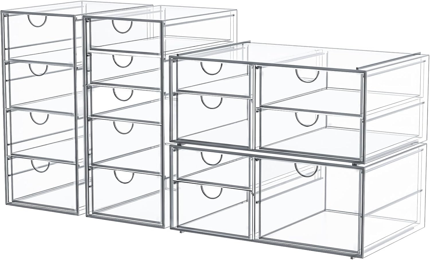 caktraie Makeup Organizer with 16 Drawers Desktop
