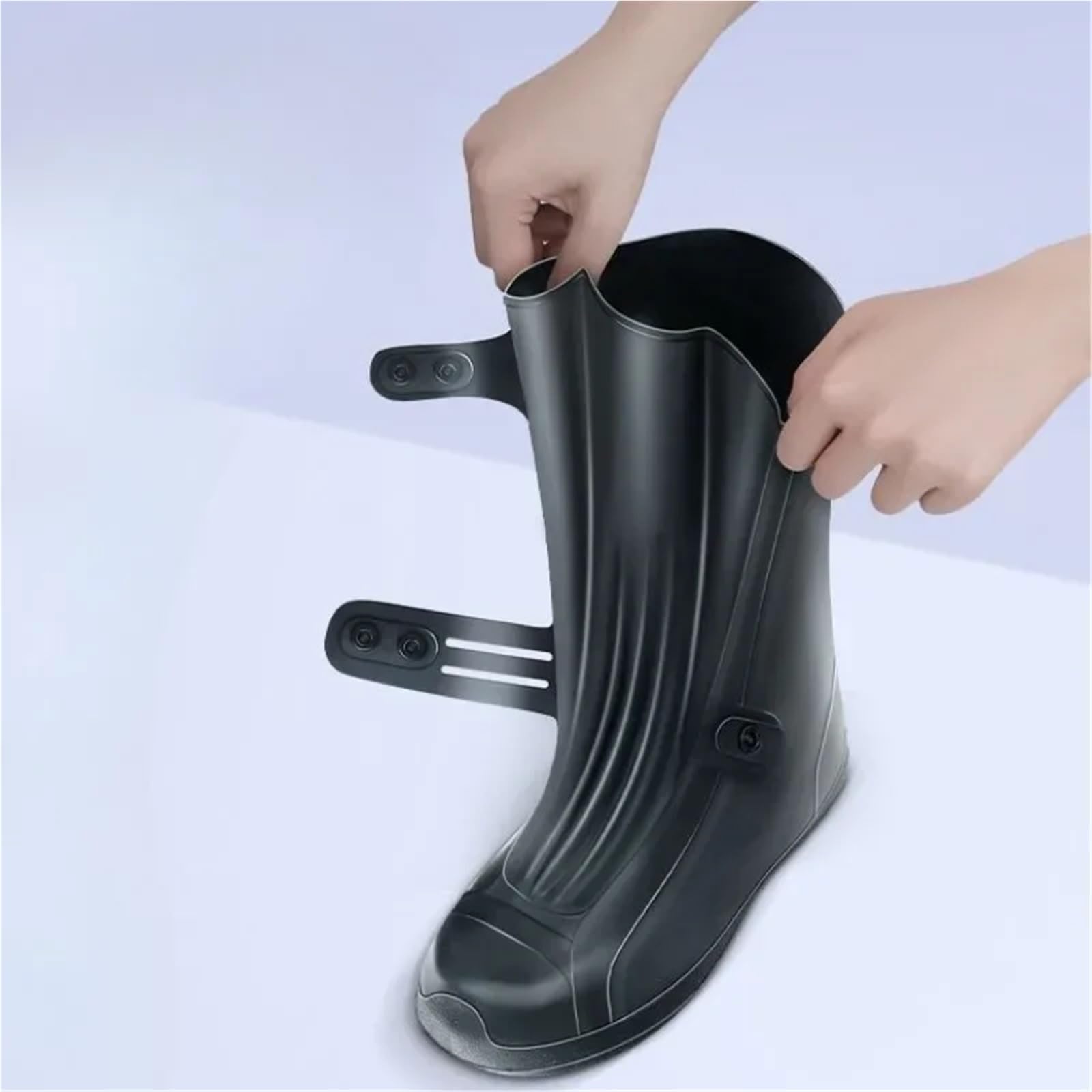 Überschuhe for Herren, Motorrad, leichte Galoschen, Biker-Regenstiefel for, große Größe, Outdoor-Gummistiefel, wasserdicht und rutschfest Für Industrie Handwerk(Black,39)