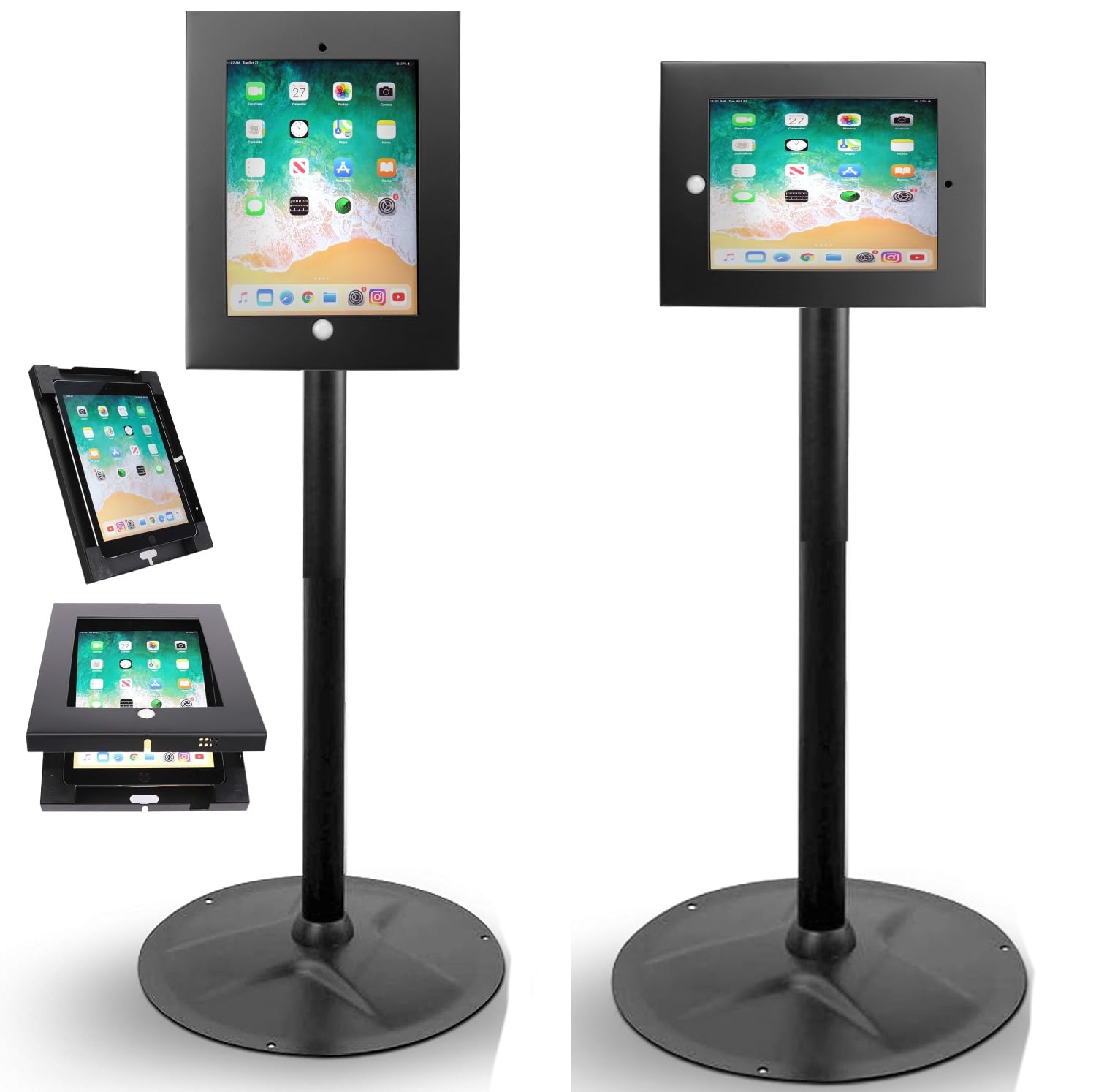Pyle Anti-Theft Tablet Security Stand Heavy-Duty Aluminum Floor Mount Kiosk Holder for iPad 2 3 4 Air 37