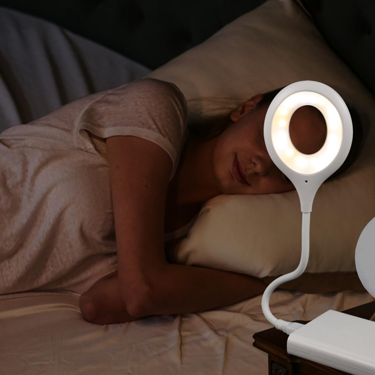 Gadpiparty 2pcs Voice Control USB Reading Flexible Gooseneck Led Light for Bedside Reading Soft Night Light Smart Voice Activation for Bedroom Office and Study Use