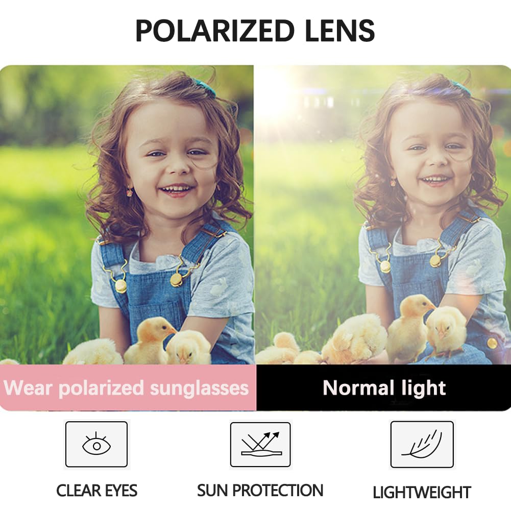 Gafas de sol flexibles polarizadas en forma de corazón con correa para bebés recién nacidos de 0 a 24 meses