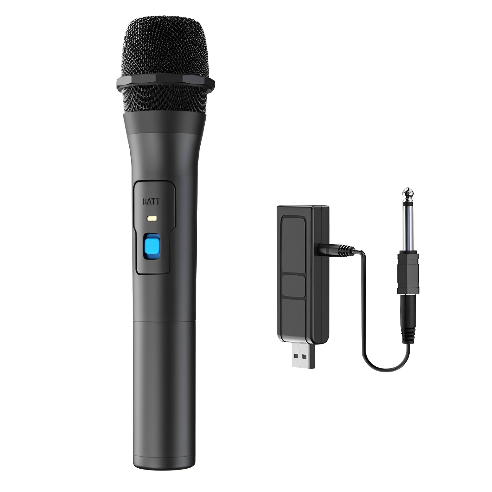 Bezprzewodowy Mikrofon, VHF Ręczny Bezprzewodowy Dynamiczny System Mikrofonowy z Odbiornikiem USB do Karaoke Wesele śpiewanie Klasy