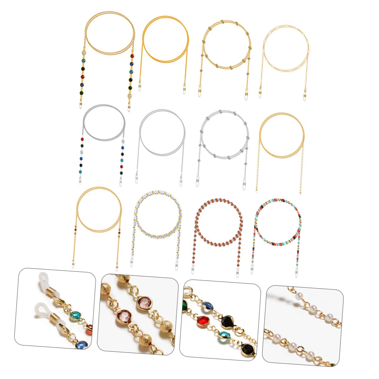 12pezzi Corda Per Occhiali Antifurto Ciondolo Creativo Per Occhiali e Mascherine Accessorio Versatile Per Sport e Eventi