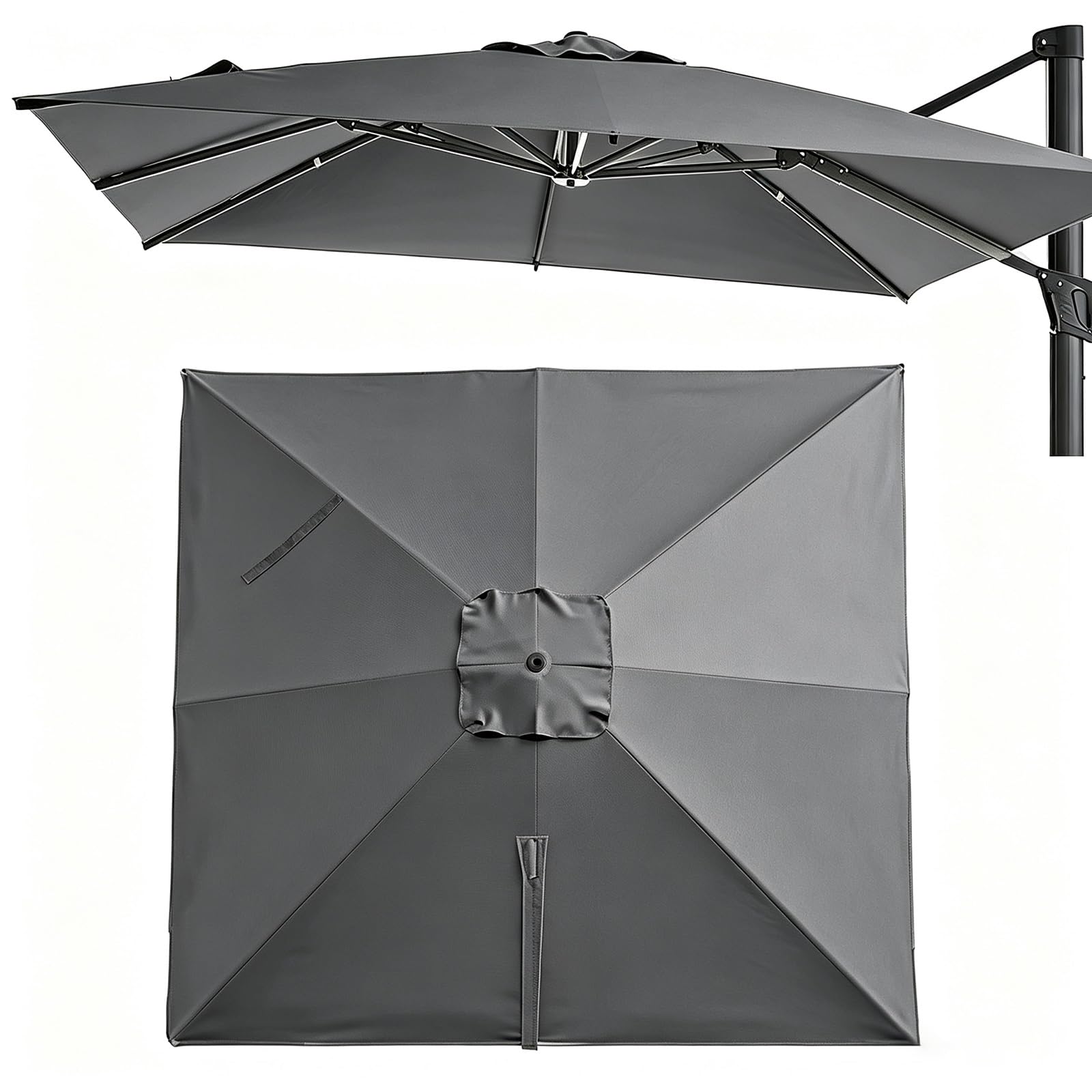 XYIDUOSBB Square Cantilever Replacement Parasol Canopy 8 Arms