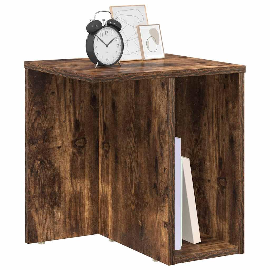 Beistelltisch Geräucherte Eiche 37 x 32 x 40 cm moderner Nachttisch aus Holzwerkstoff Kleiner Couchtisch mit Ablagefach für Wohnzimmer und Schlafzimmer Schlichtes Design