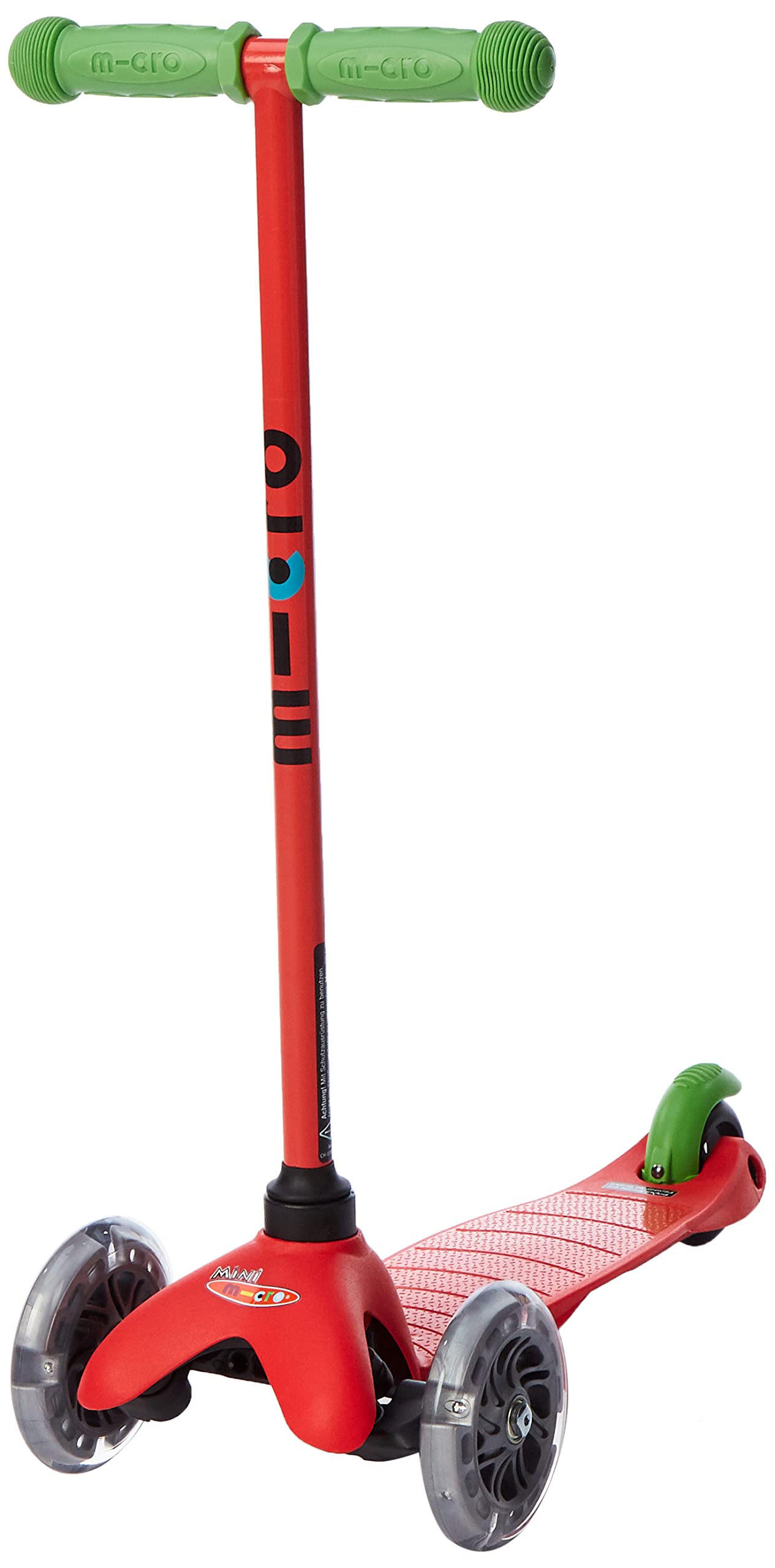 MicroScooters - Mini Micro Sporty Red with Red T-Bar | Swiss Designed | Kids Scooter with LED Wheels | 2-5 Years