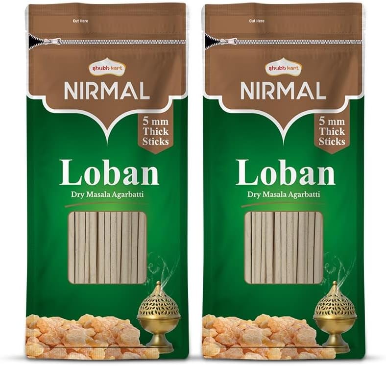 Shubhkart Nirmal - Varitas de incienso de incienso, paquete de 2 loban, 180 varillas, fragancia de larga duración, fragancia ritualista no tóxica