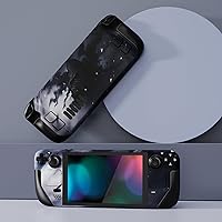 Vista 3 de PlayVital Juego completo de calcomanías protectoras para Steam Deck LCD, pegatinas personalizadas Cubierta de vinilo para Steam Deck OLED - Shadow