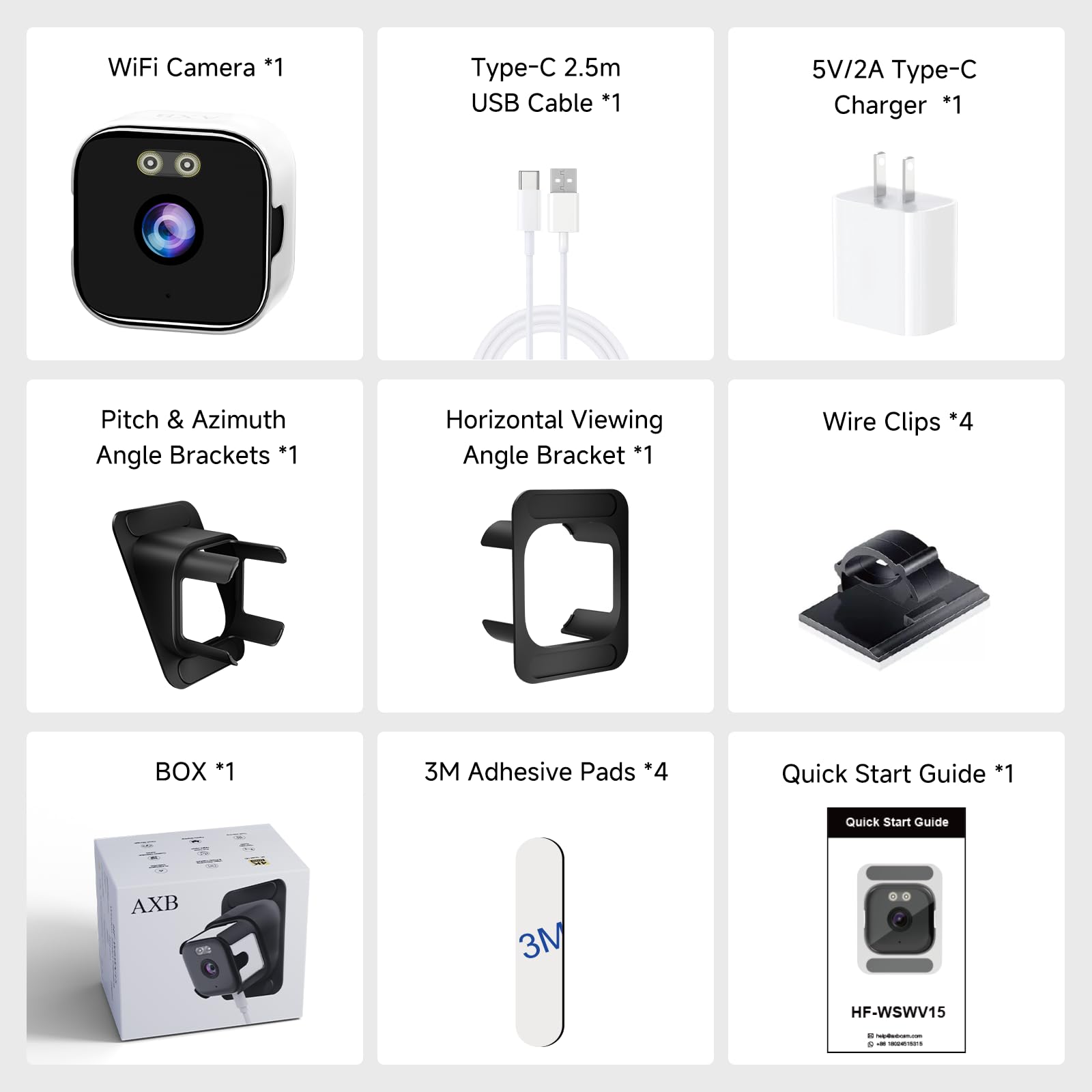 AXB Kit de remplacement pour caméra de sécurité 4K Window