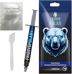 Pasta Termica 14.5 W/mk 1g Polar Processador PC Gamer Notebook PS4 PS5 Placa Video Xbox Cinza Prata Dissipador Calor Friosys