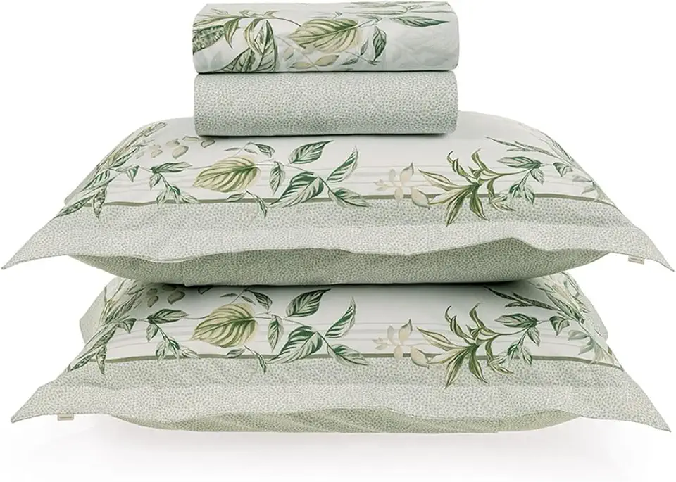 Karsten, Kit Jogo De Lençol Karsten 4 Peças Cama Queen 200 Fios Estampado 100% Algodão Cedro