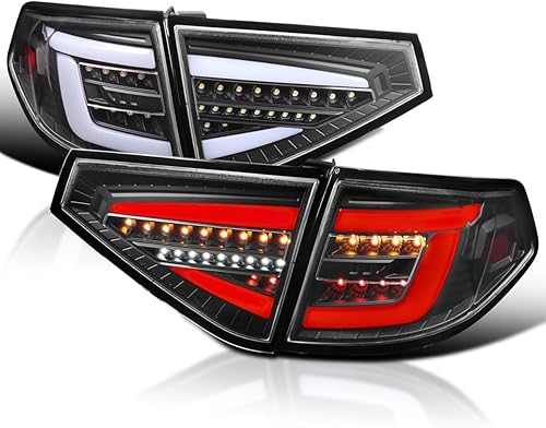 Spec-D Tuning Luces traseras secuenciales LED de carcasa transparente de carcasa negra, compatibles con Subaru Impreza 2008-2011, conjunto de par