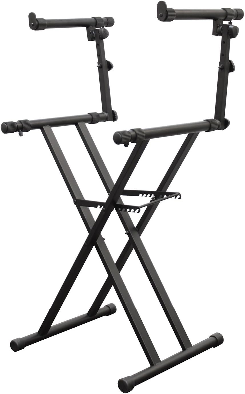 Odyssey LTBXS2 Two Tier X-Stand: Heavy-Duty Double Braced Dj Coffin / Keyboard Stand