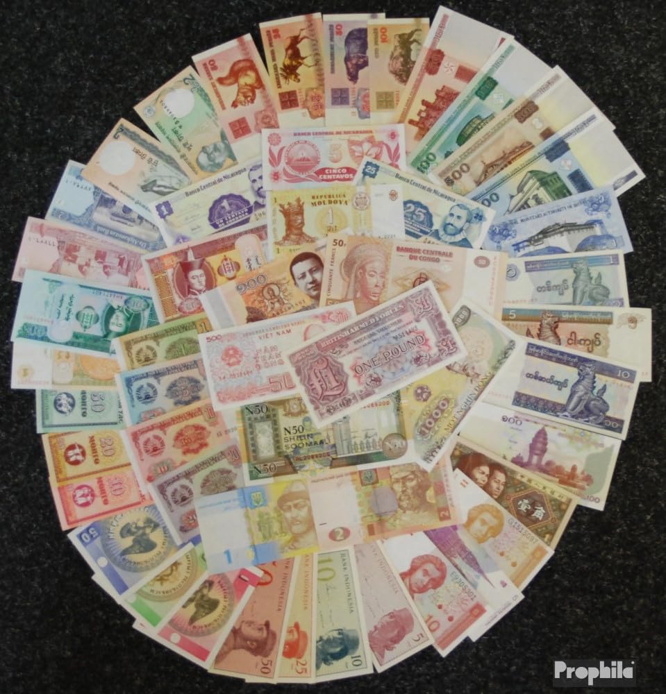 Tutto Mondo 50 Varie bankfrische Banconote Nuevo (Banconote per Collezionisti - nessun Mezzo di pagamento)