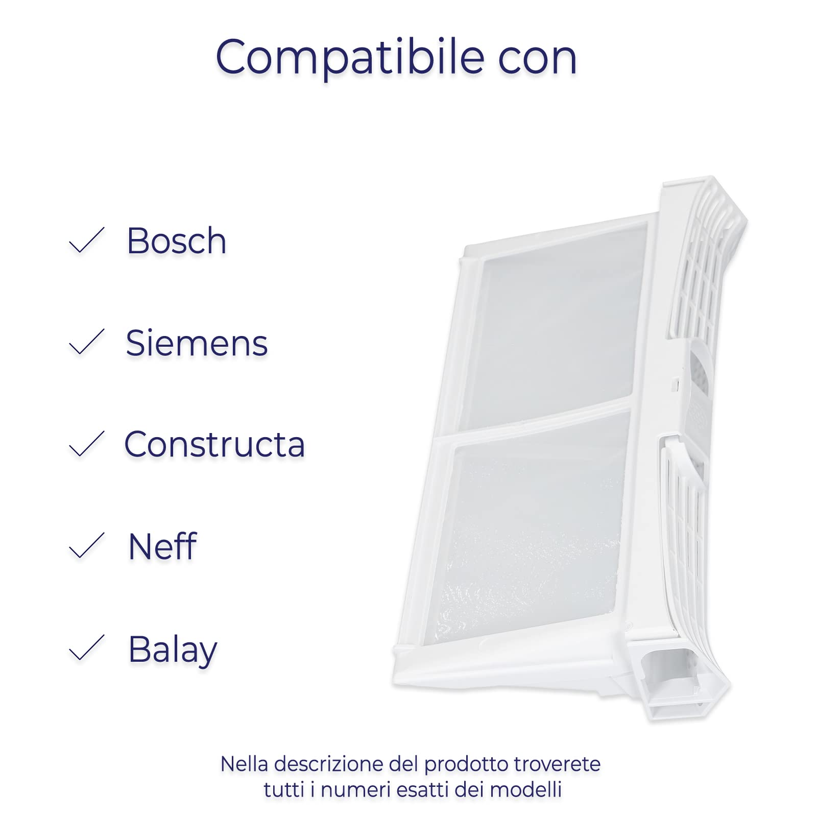 FIGEVIDA Filtro Pelucchi Per Asciugabiancheria Compatibile Con Bosch 652184 - Ricambio Originale - 3