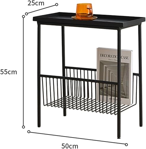 Miniatura 3 de JATIBOSH Mesa de Café Creativa Mesa Auxiliar Salón Pequeño Sofá Mini Mesa de Centro Dormitorio Cabecera Sencilla Doble Estante Mesa Móvil para