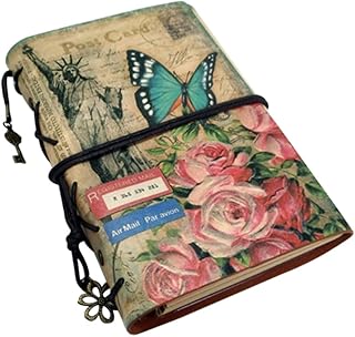 STOBOK Caderno Espiral Bloco De Notas Espiral Scro Vintage Sketchbook Retrô Caderno Couro Pu Caderno Folha Solta A6 Cadern...