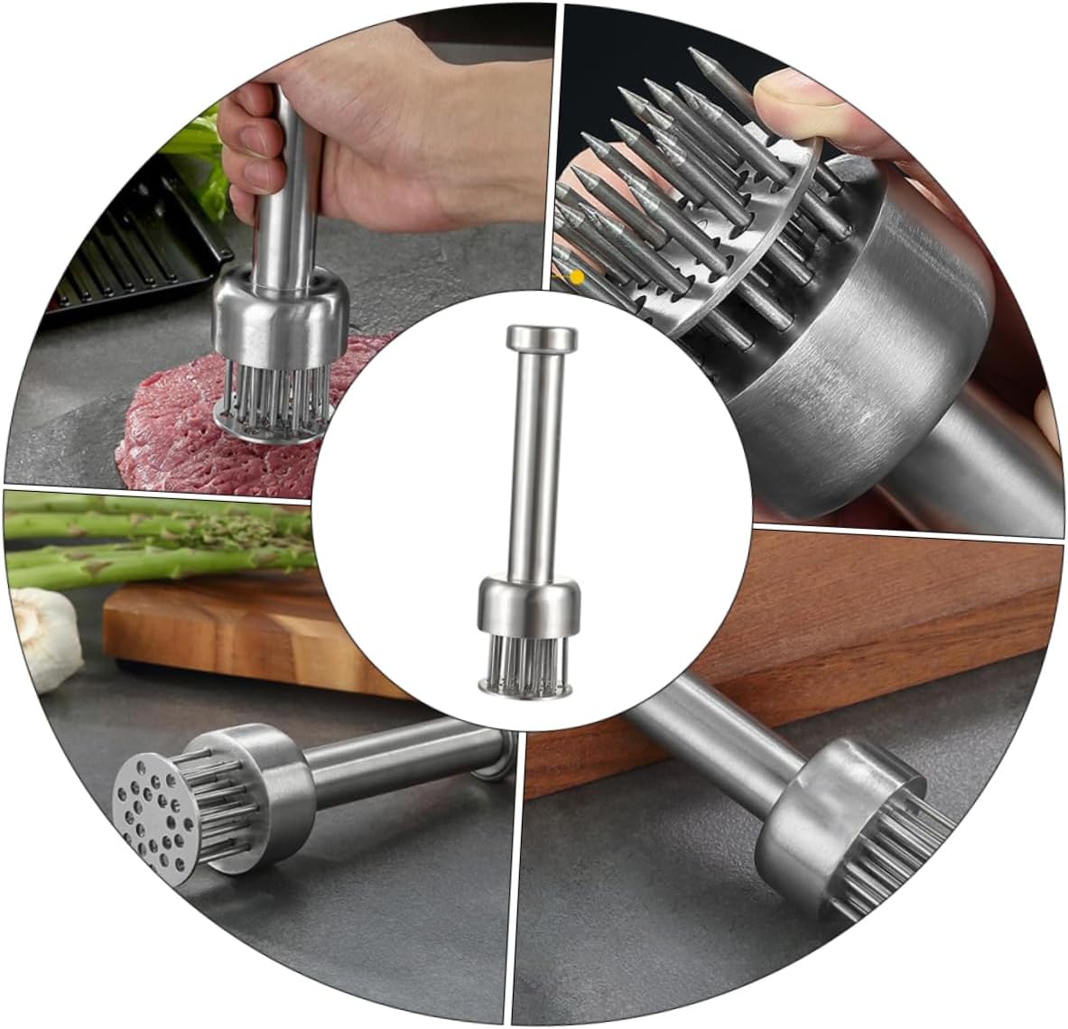 Zerodeko Stainless Steel Steak Tenderiser Hammer Meat Tenderizer Pork Tenderizers Kitchen Tool