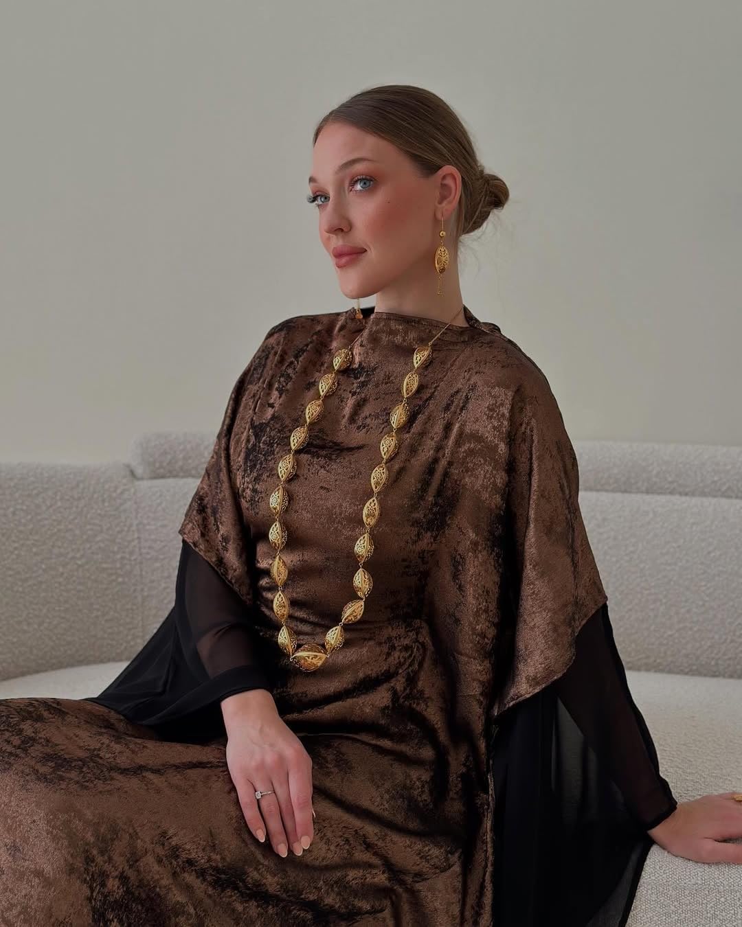 Kaftan Abaya Dress Dubai Style Abaya Daily Smooth Flowy Muslim Women Clothes