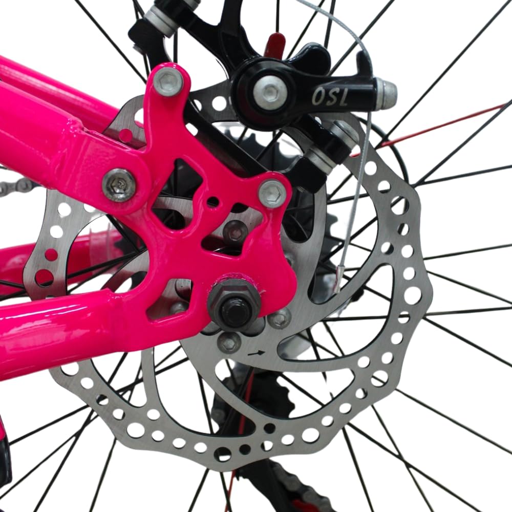 Tecnobike Shop Magik Bike MTB Twenty Six Full 26" Bicicletta Ragazza Cambio 21 Velocità, Freni a Disco, Doppia Sospensione, Cerchi Alluminio, Mountain Bike 26 Pollici