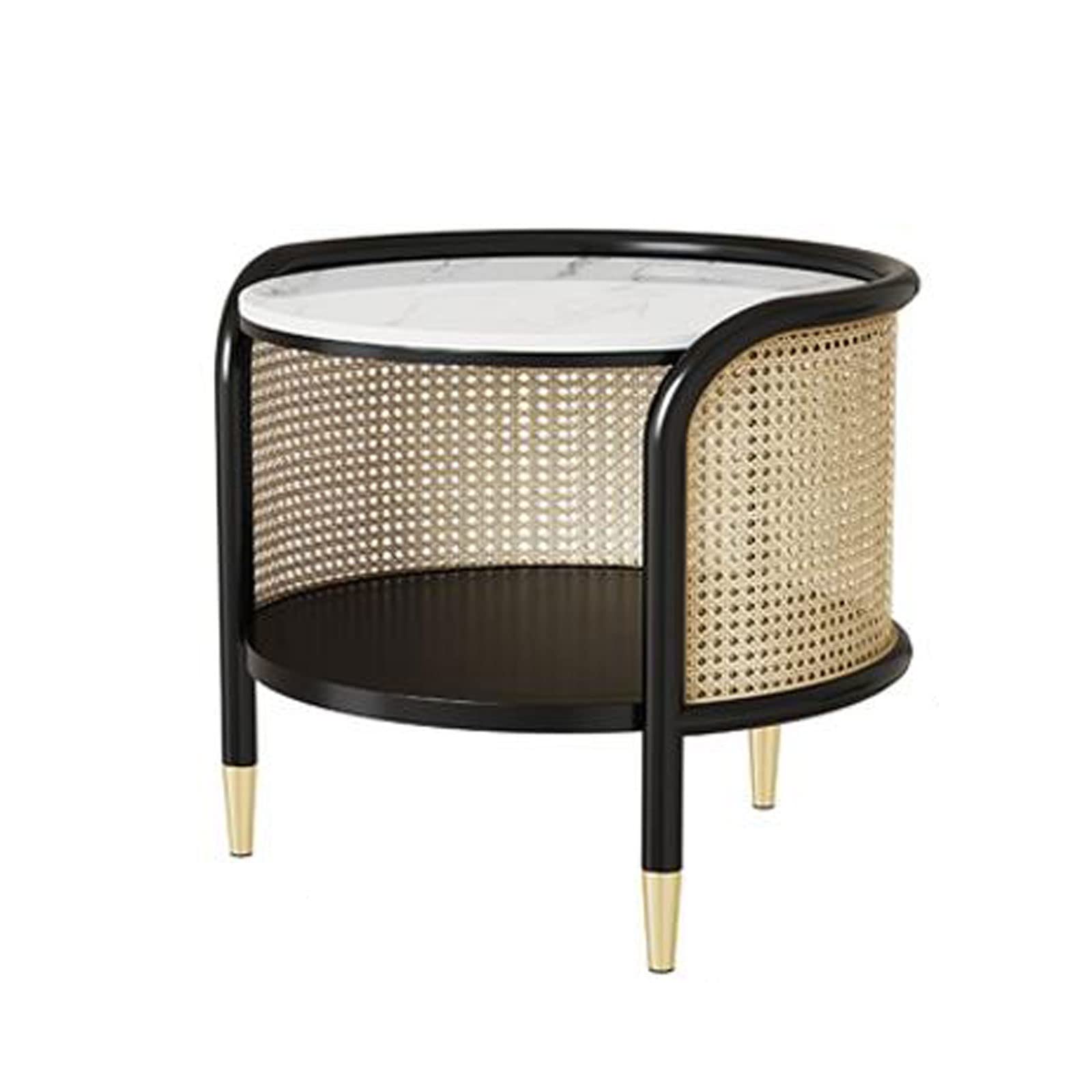 Table de chevet ronde et bout de canapé design pour un rituel lecture chaleureux dans la chambre