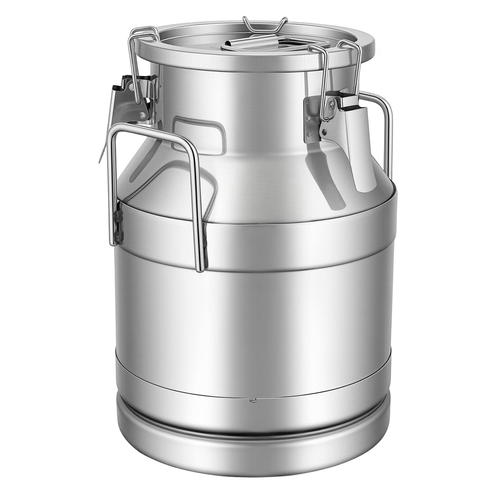 Jarra de leche de acero inoxidable de 10 litros con tapa y asa para guardar arroz, té, hierbas, vinagre, leche, agua, miel