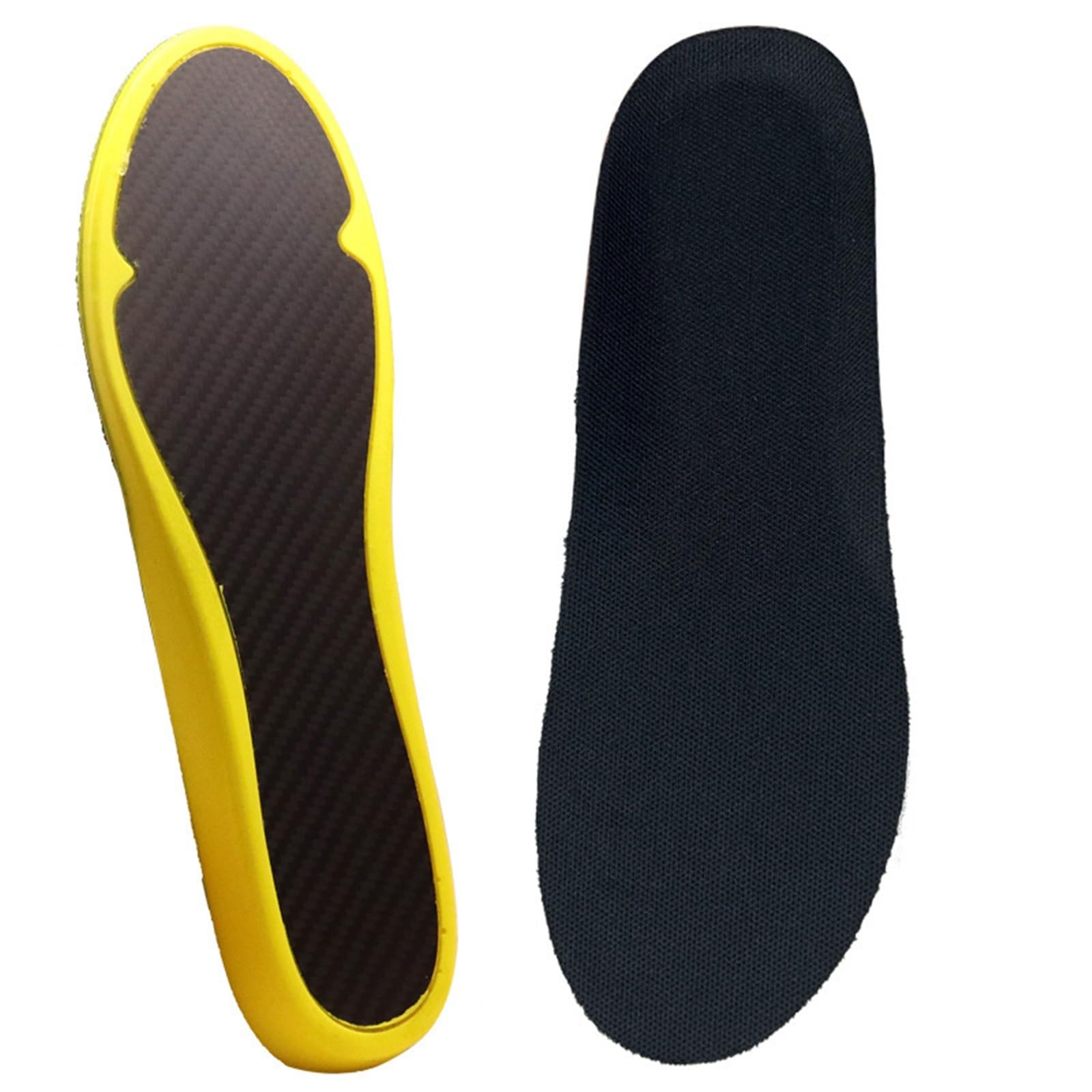Plantillas deportivas de fibra de carbono con soporte de arco de alta elasticidad que absorben los golpes (amarillo, 46)