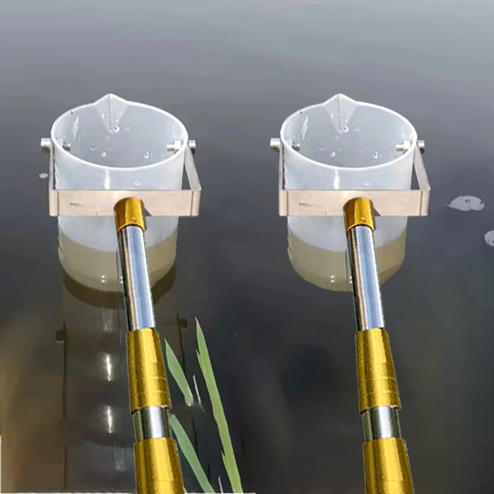 MLYAYE 304 Stainless Steel Water Quality Monitoring System, Telescopic Rod Water Collector | Clear Swivel Beaker Sampler Ladle, 1000ML Capacity Liquid Sampling Device(1000ml-(5m/16.4ft))